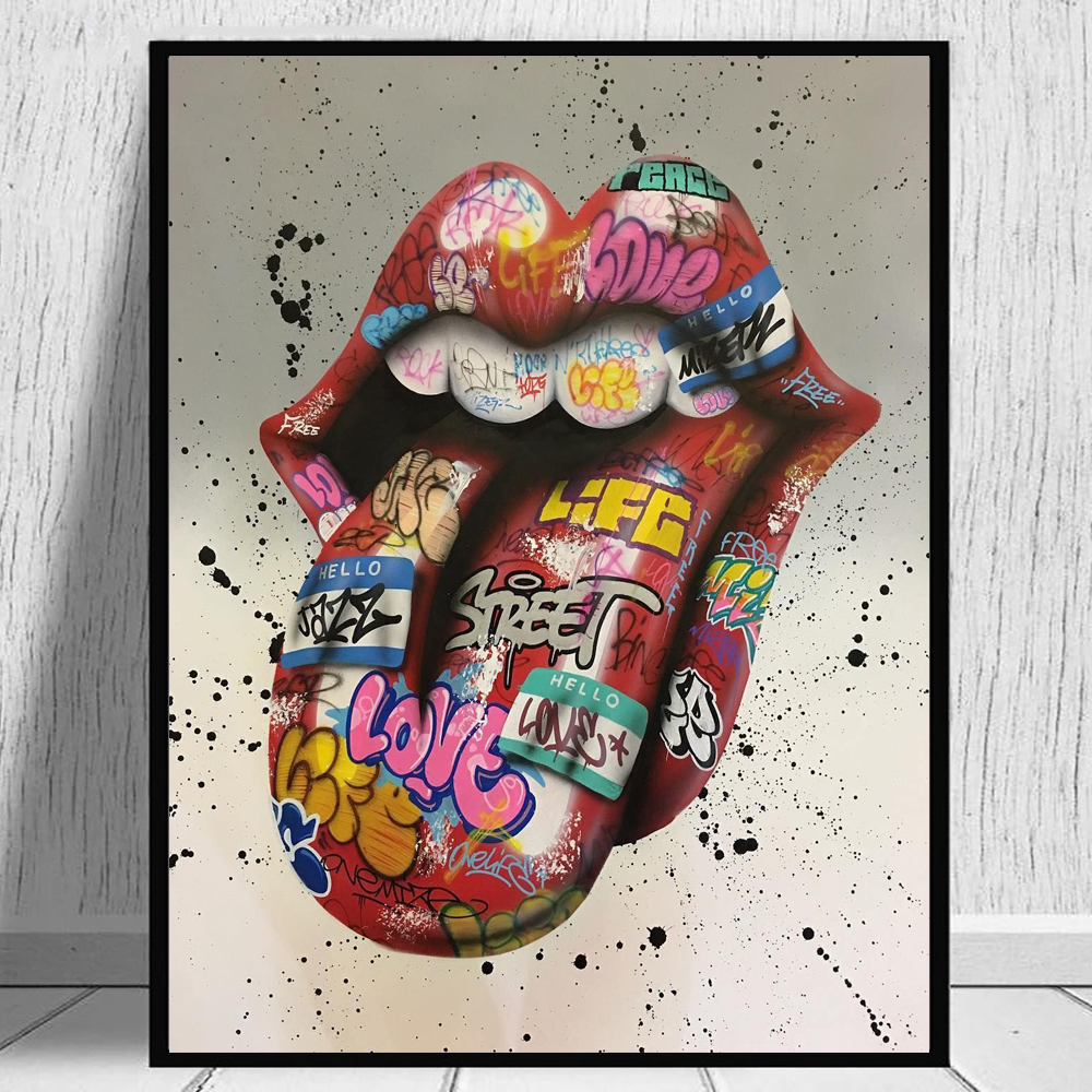Печатная реклама на заказ, Hello Love Sweet Life, граффити, уличное художественное украшение, холст, настенные художественные принты, украшение для гостиной