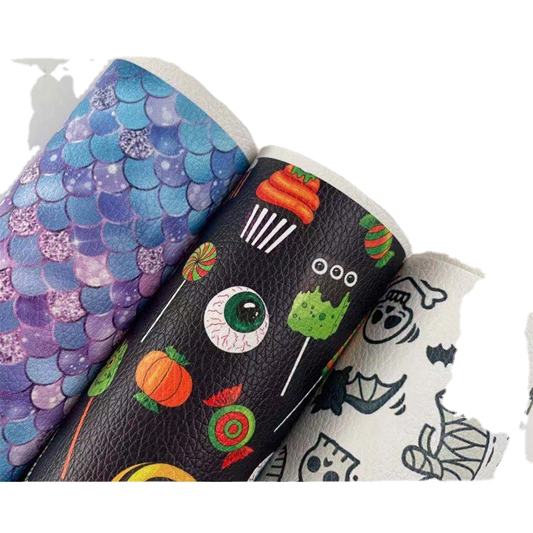 2021 The latest products Popular bow pvc faux leather roll fabric printed for shoes