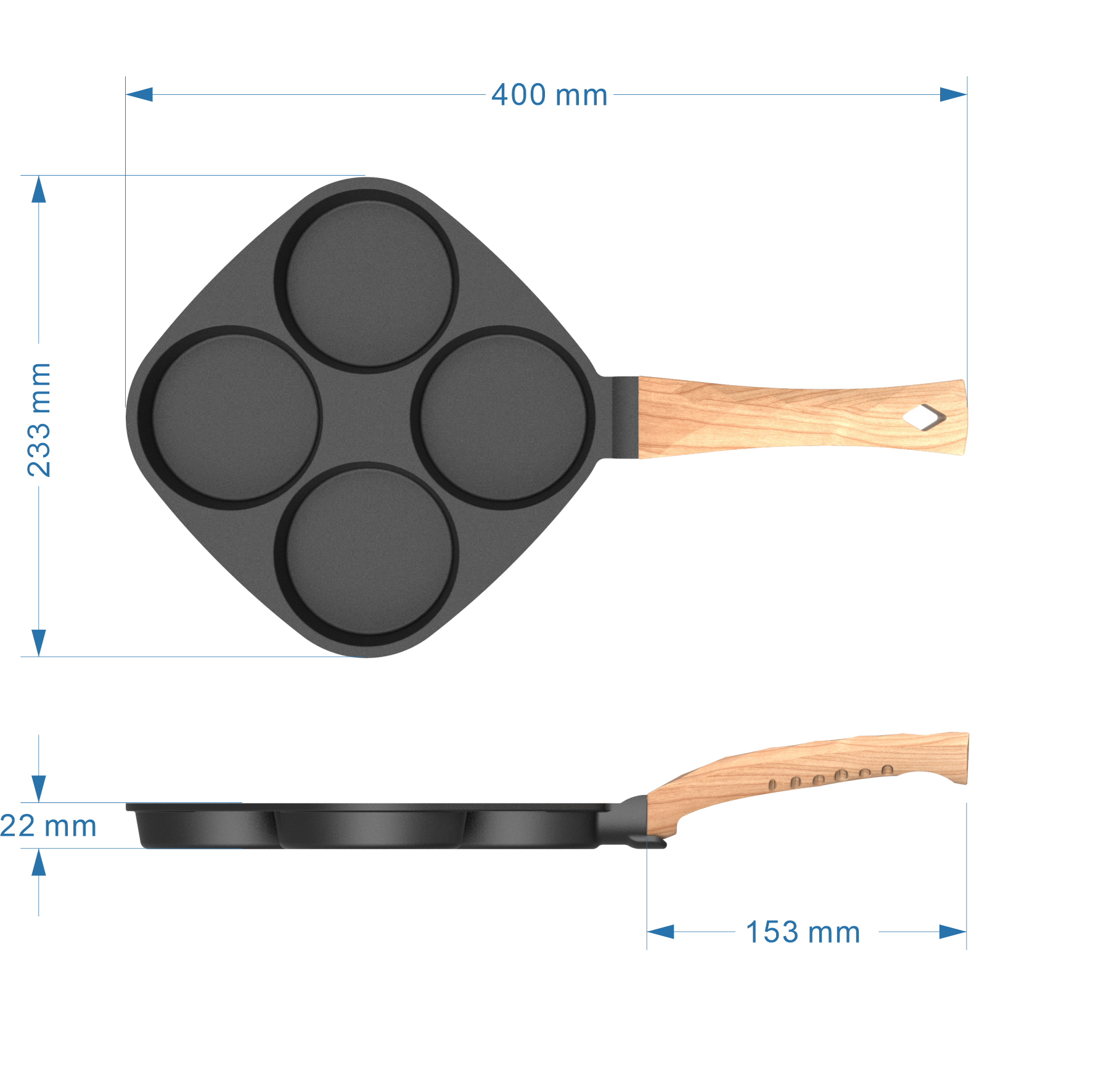 BESCO OEM Japanese Cookware Brands Nonstick 4 Hole Egg Frying Pan Aluminum non stick bbq grill pan Only Use for Gas Stove Black