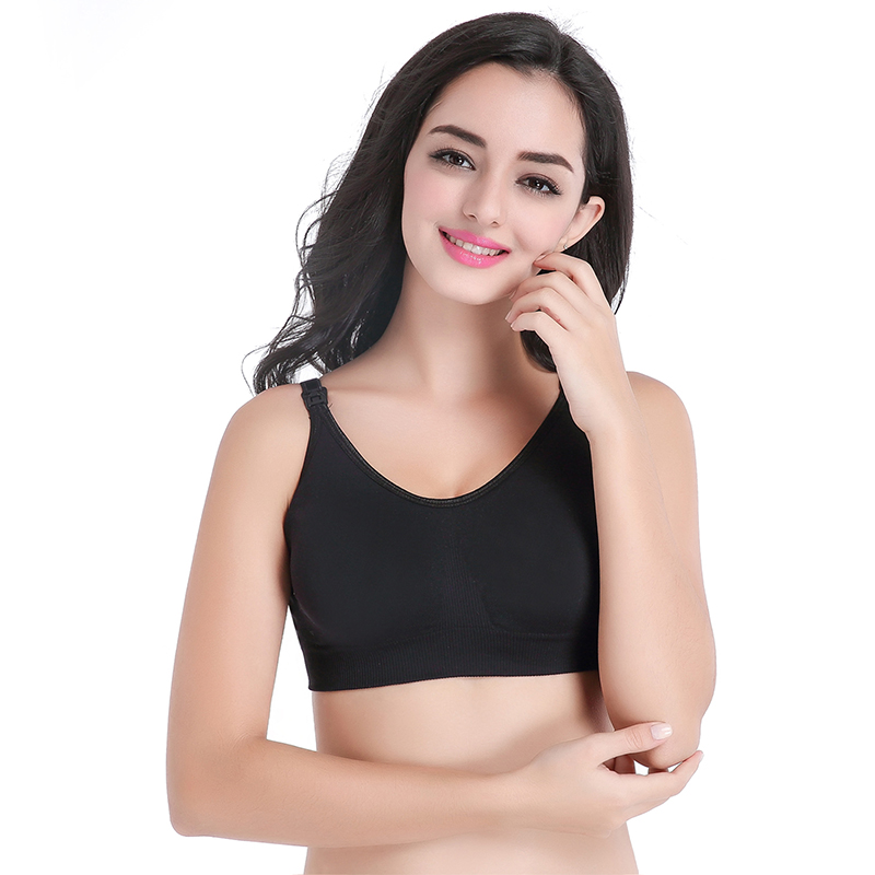 Ultra thin soft cotton nursing bra removable pads plus size seamless bra front open maternity bra