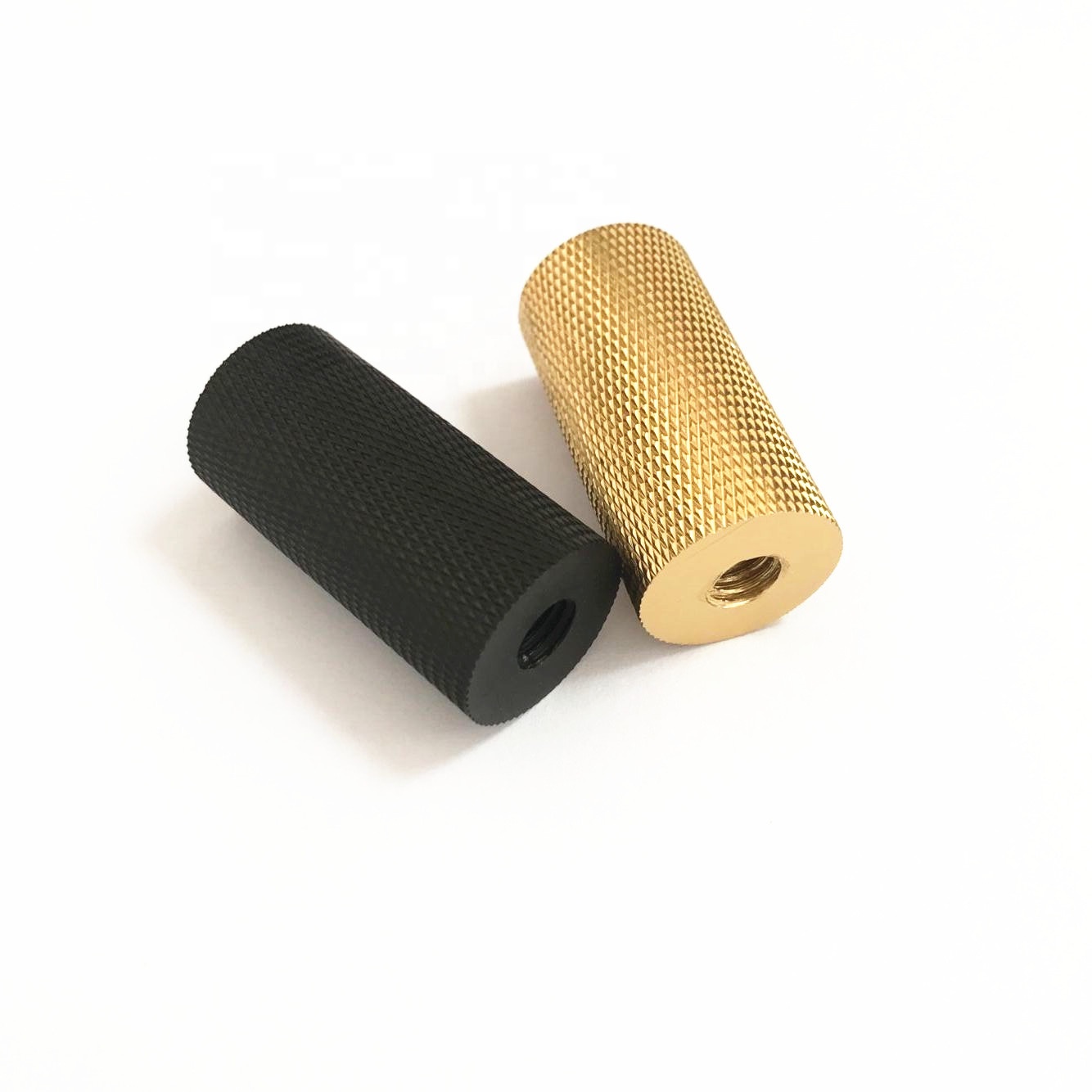 40X20mm Knurled Black And Brass Gold Colors Solid Furniture Rounded Knurled Bar