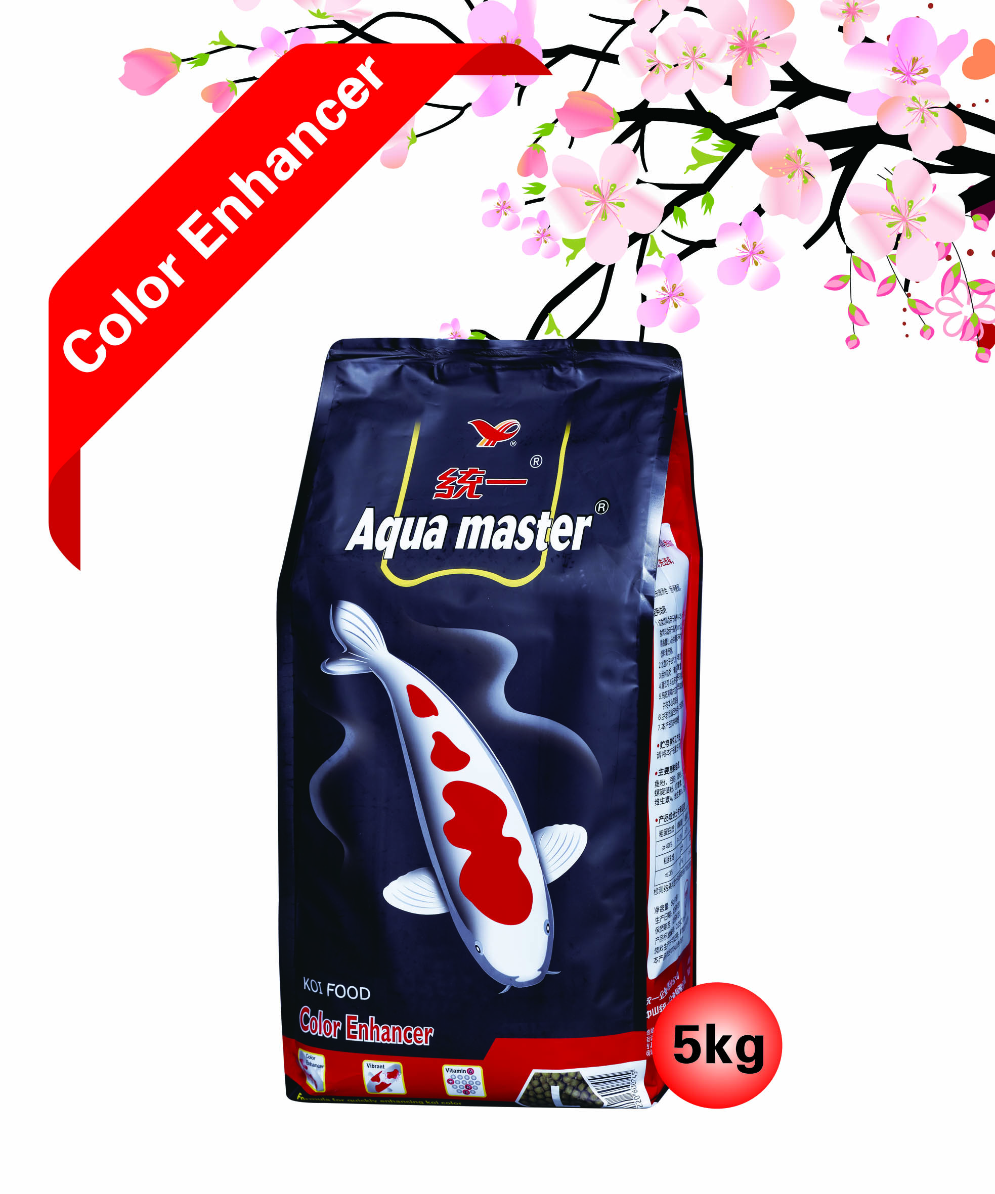 Aqua master Koi корм для карпа (корма), Усилитель цвета, Спирулина и астаксантин 5 кг (S/L)