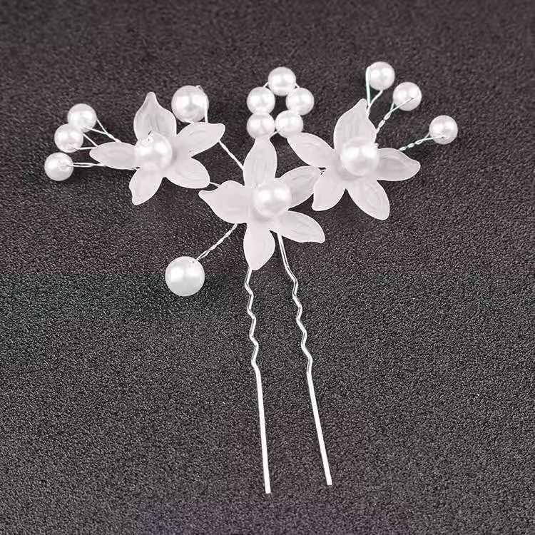 Wedding hair pins Handmade Flower Crystal Hair Pins Wedding Party Bridal Prom Hairpins Clips