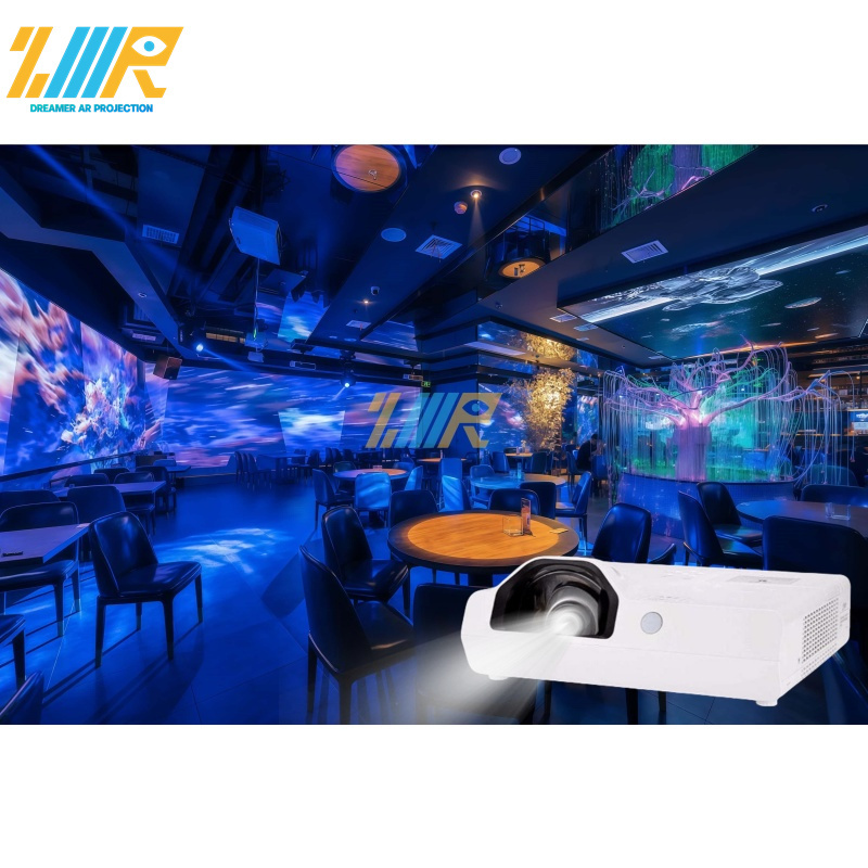 Support customized commercial content immersive restaurant projection immersive room mapping projector for banquet