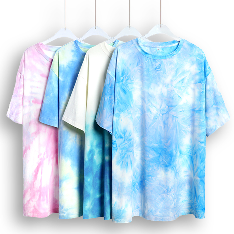 custom unique tie-dye top plus size summer women's oversized t-shirts tie dye graphic t tee shirts for ladies
