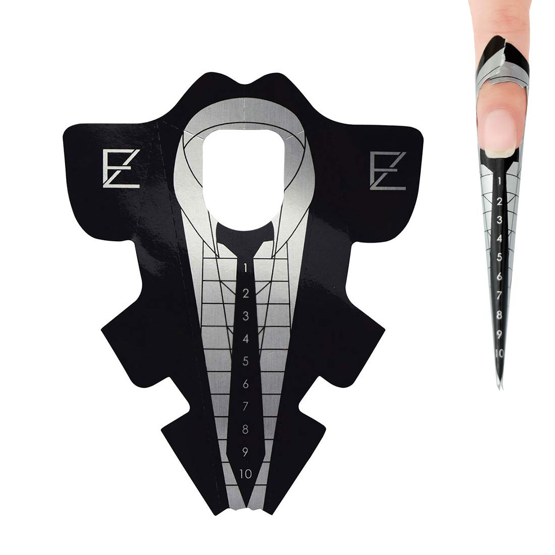 Custom Plastic Paper Art Private Label Private Logo Black Long Nail Forms Logo
