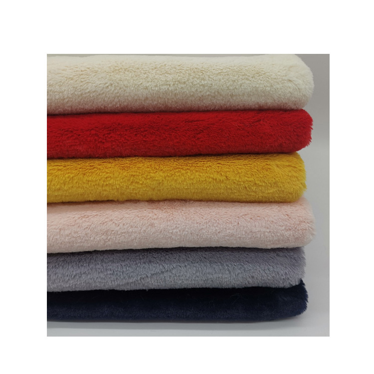 Kingcason 100% Polyester Wrap Plush Faux Rabbit Fur Fabric For Home Textile / Coat /Toys