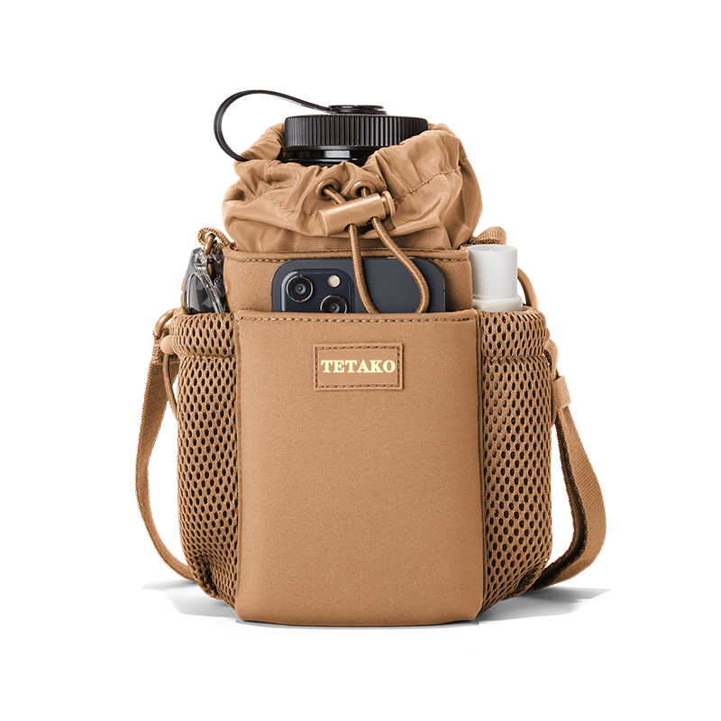 Custom Logo Running Hiking Cross Body Water Bottle Sleeve Carrier Pouch Neoprene Water Bottle Sling Bag With Strap