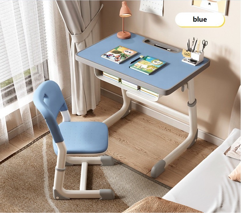 Modern school furniture set adjustable height student desks and chairs classroom lunch break desk and chair set