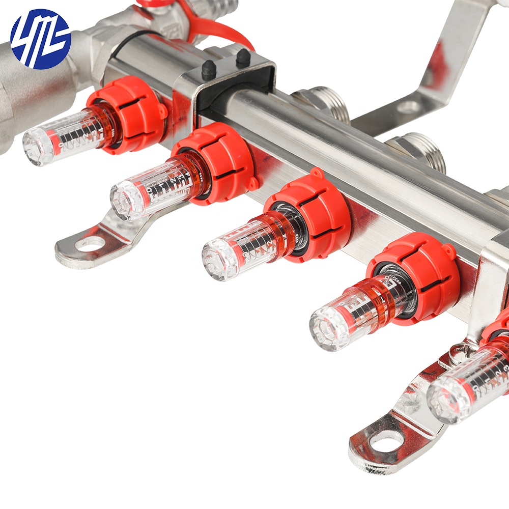 High Quality Brass Mixing Unit Pump Group For Supply And Return Underfloor Heating Brass Nickel Manifolds Collector
