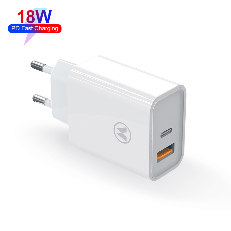Dual interface charger USB type-c UK US EU standard PD fast charger