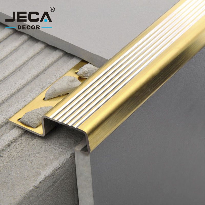 Foshan Supplier JECA Stainless Steel Stair Nosing Strips For Stair Non-slip 304 Stair Parts Stainless Steel Tile Trim