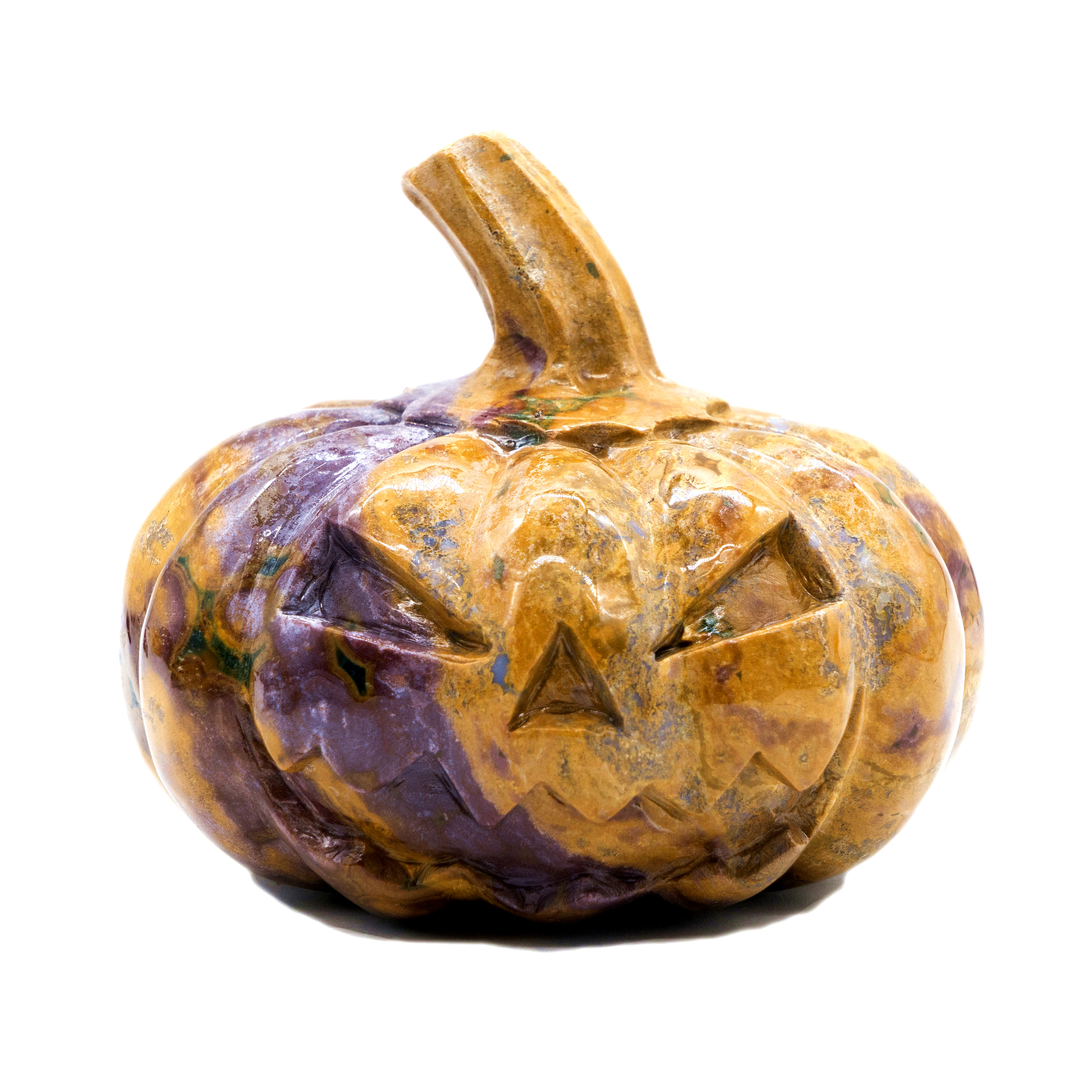 Натуральный кварцевый хрусталь Carver Ocean Jasper Skulls с тыквой для подарка на Хэллоуин