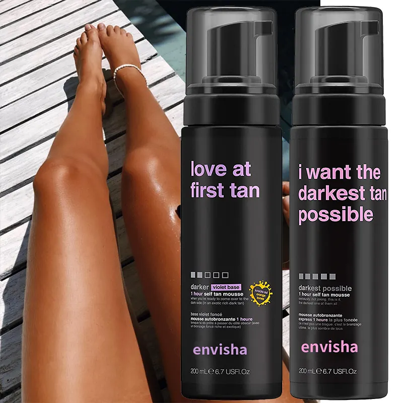 Natural Fast Effect Long Lasting Shimmering Tanning Waterproof Tan Spray Mousse Tanned Lotion