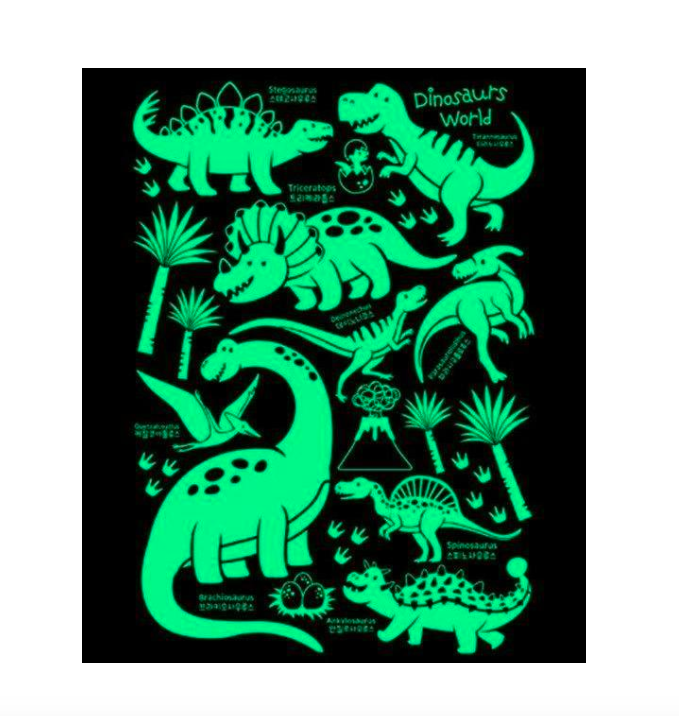 2021 New Ready 2 press glow in dark luminous fluorescent heat transfer print decoration paper dinosaurs for Halloween costume