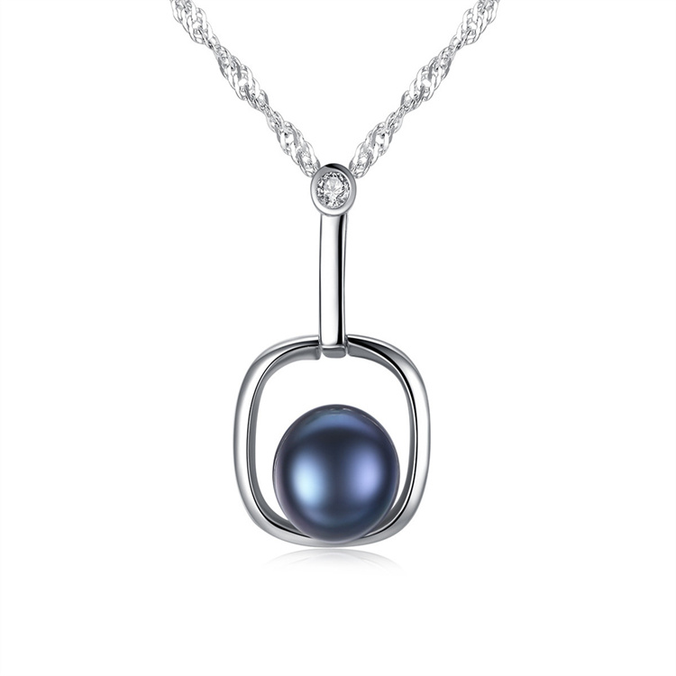 Natural Baroque Pearl Cubic Zircon Pendant Water Wave Chain 925 Sterling Silver Necklace For Women