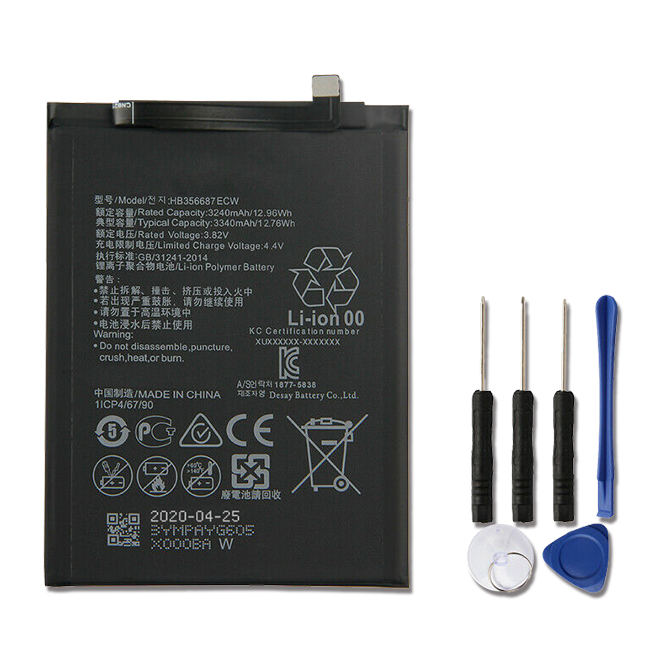 Перезаряжаемая батарея 3340mAh HB356687ECW Nova 2 Plus Nova 3i для батареи Huawei