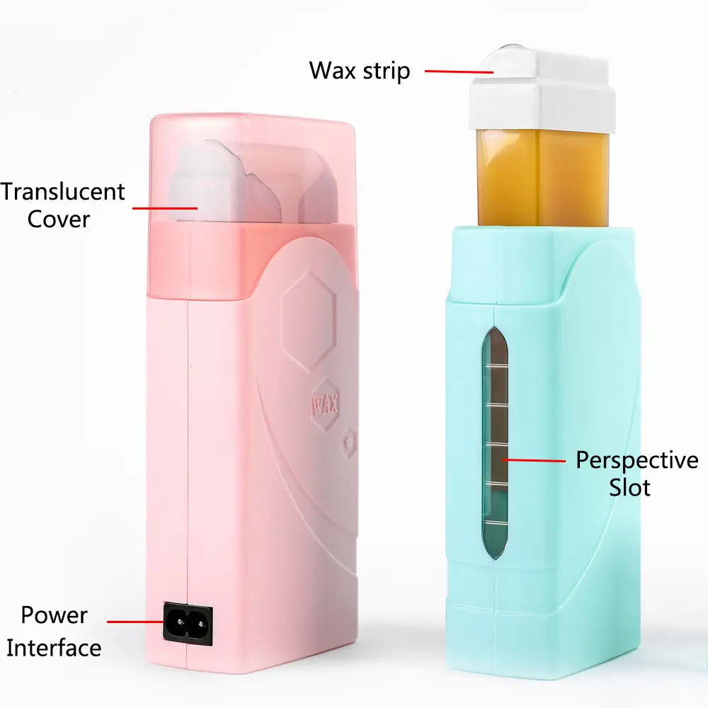 Depilatory Pro Wax Waxing Warmer Heater Roller On Machine Depileve Kit Hair Removal Home Pink Wax Warmer