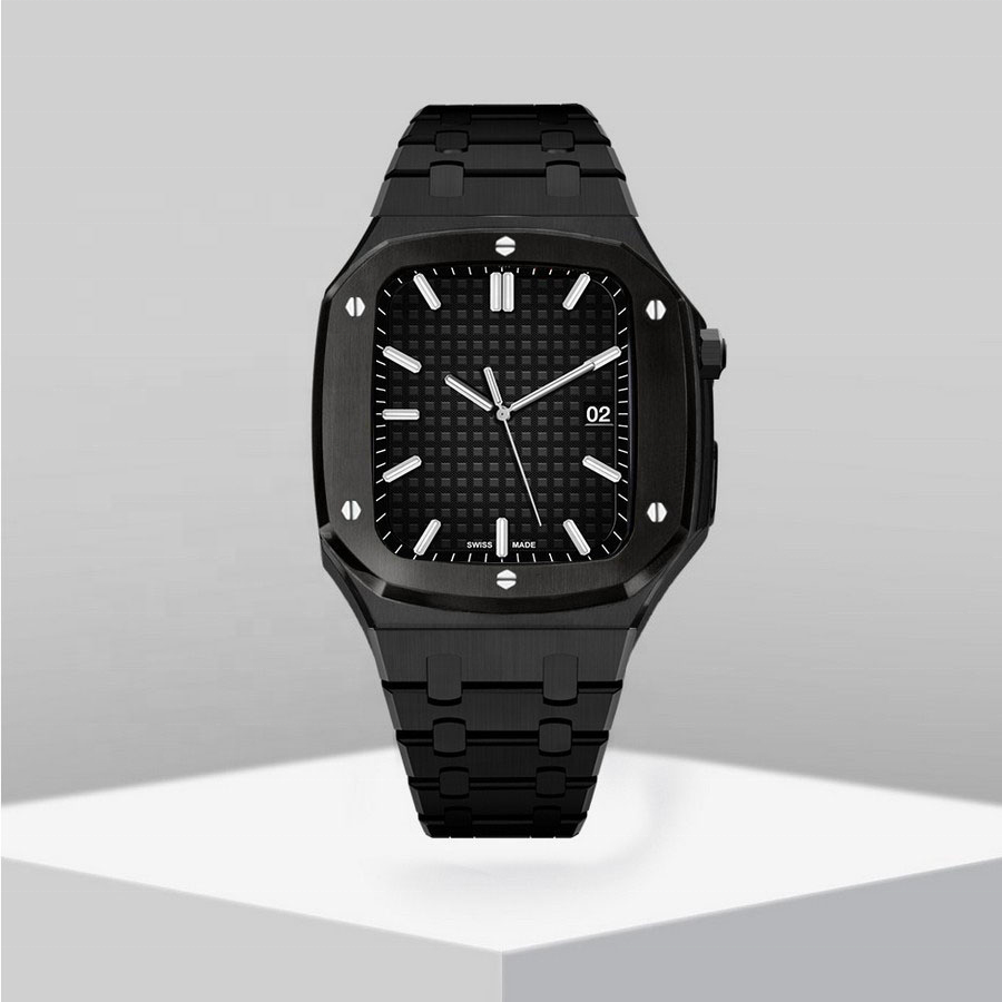 custom logo smart watch case 316l luxury stainless steel apple watch case for apple i watch series 7 45mm 41mm