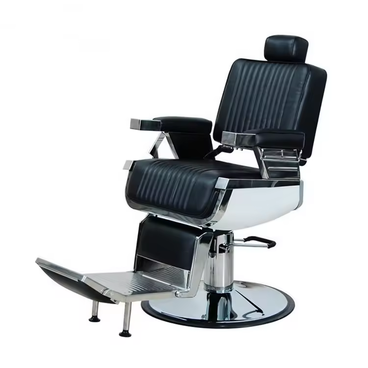 SW Belmont Barber Chair Reclining Leather Hairdressing Chair with Massage Feature for Salon or Home/Hotel Furniture