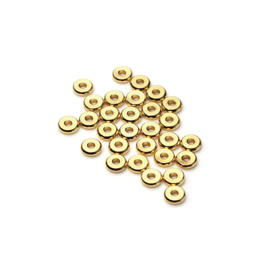 6mm Gold Flat Round Spacer Beads Disc Loose Jewelry Making Beads for DIY Bracelet Necklace Earring Craft Supplies