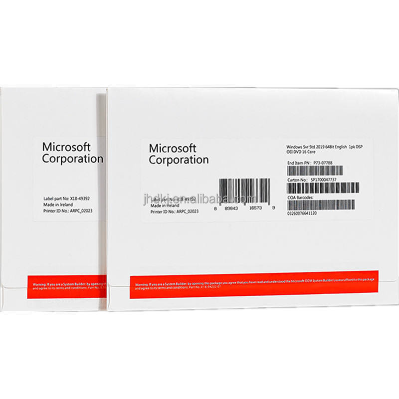 Microosoft уполномоченный сервер Windows 2019 стандартного размера OEM 100% активации онлайн dvd 16-ядерный oem пакет