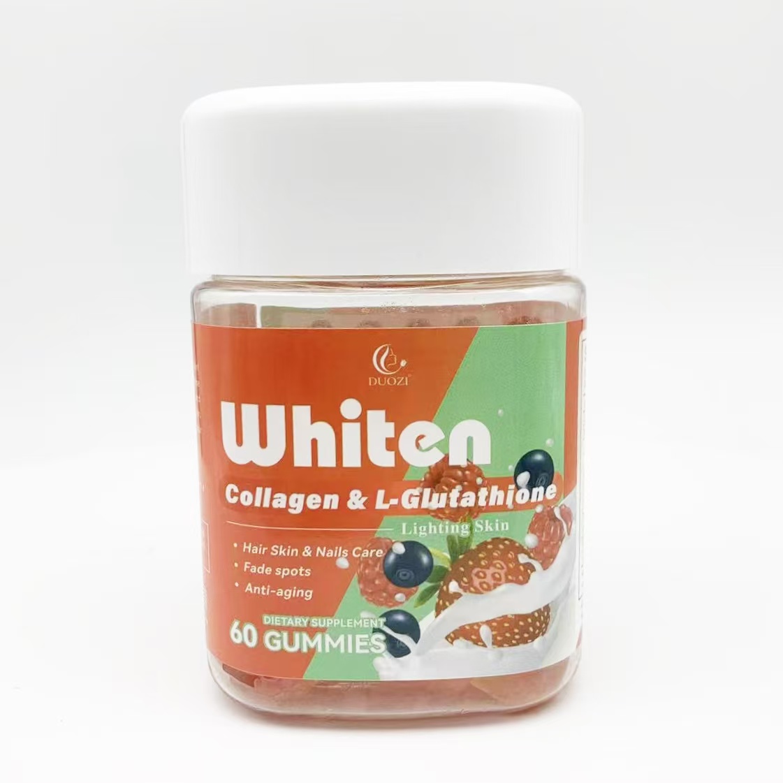 Duozi Herbal Supplements for Skin Whitening Collagen & L-Gluta Gummies with Hair Skin Nails Care Beauty Product