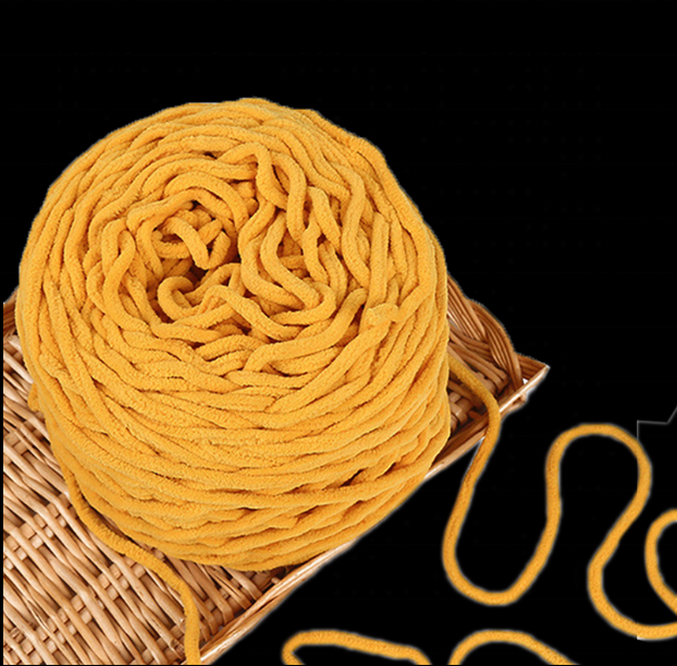 Douyin the same hand made puffs DIY slippers hand woven crochet shag wool cotton thread shoe material bag