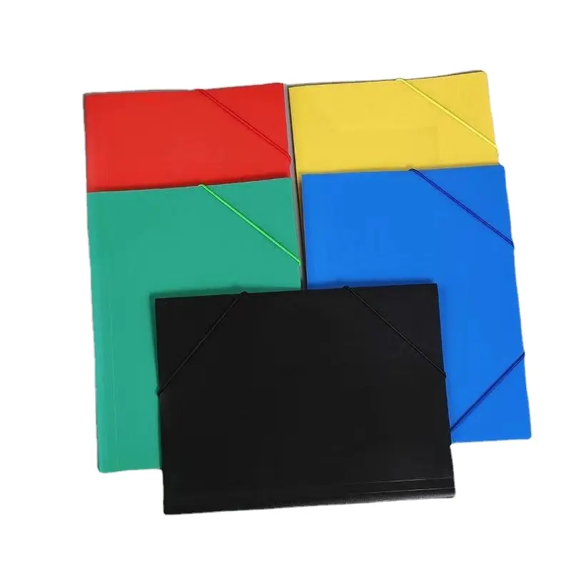 Office Supplies Paper Material File Folder With Elastic Rope A4 Size Presentation File Folder