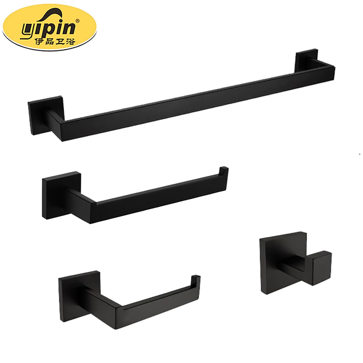 Luxury Bathroom Hardware Sets, Black Hotel Accessories, Bathroom Fittings, Bath Accessory, 6 Piece Set