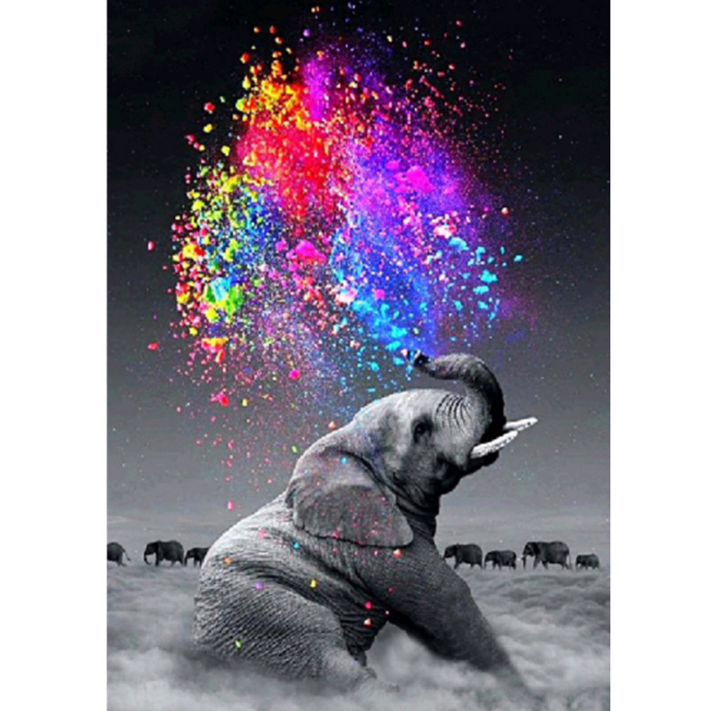 30x40 Wholesale Personal 5D DIY Square Full Drill Animal Elephant Diamond Painting Kit