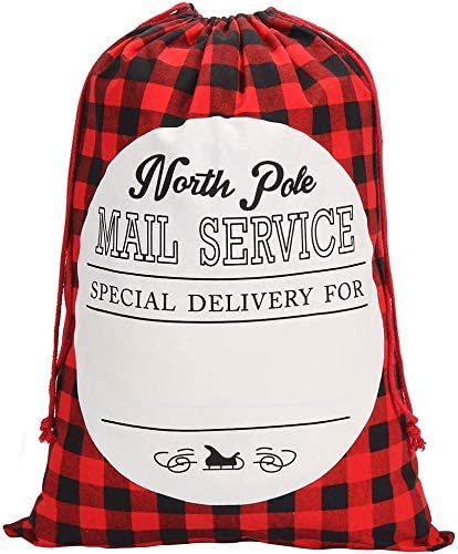 Christmas Santa Sacks Christmas Sacks For Decoration Supplies Polyester Drawstring White Christmas Santa Sack
