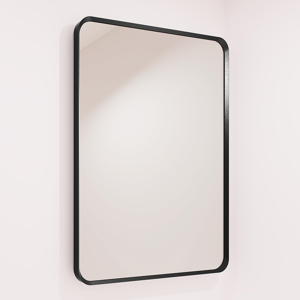 High quality decorative Bathroom Mirrors rectangle Lighted Black Frame luxury mirror