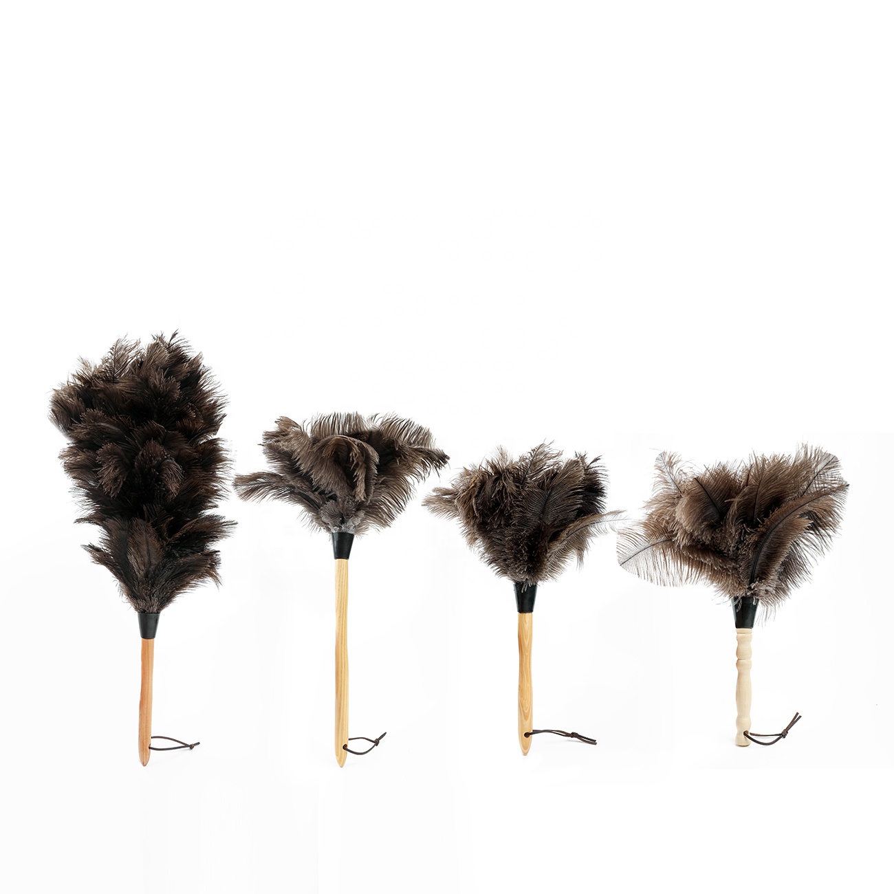 09 10 11 12 Ostrich duster with wooden handle