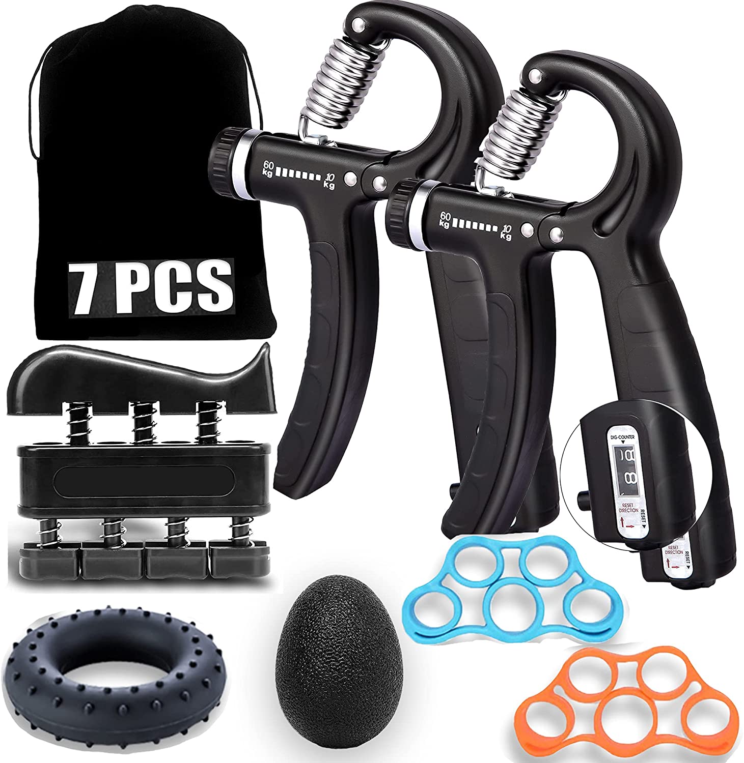 R Type Adjustable Power Exercise Hand Grip No Slip Strength Trainer