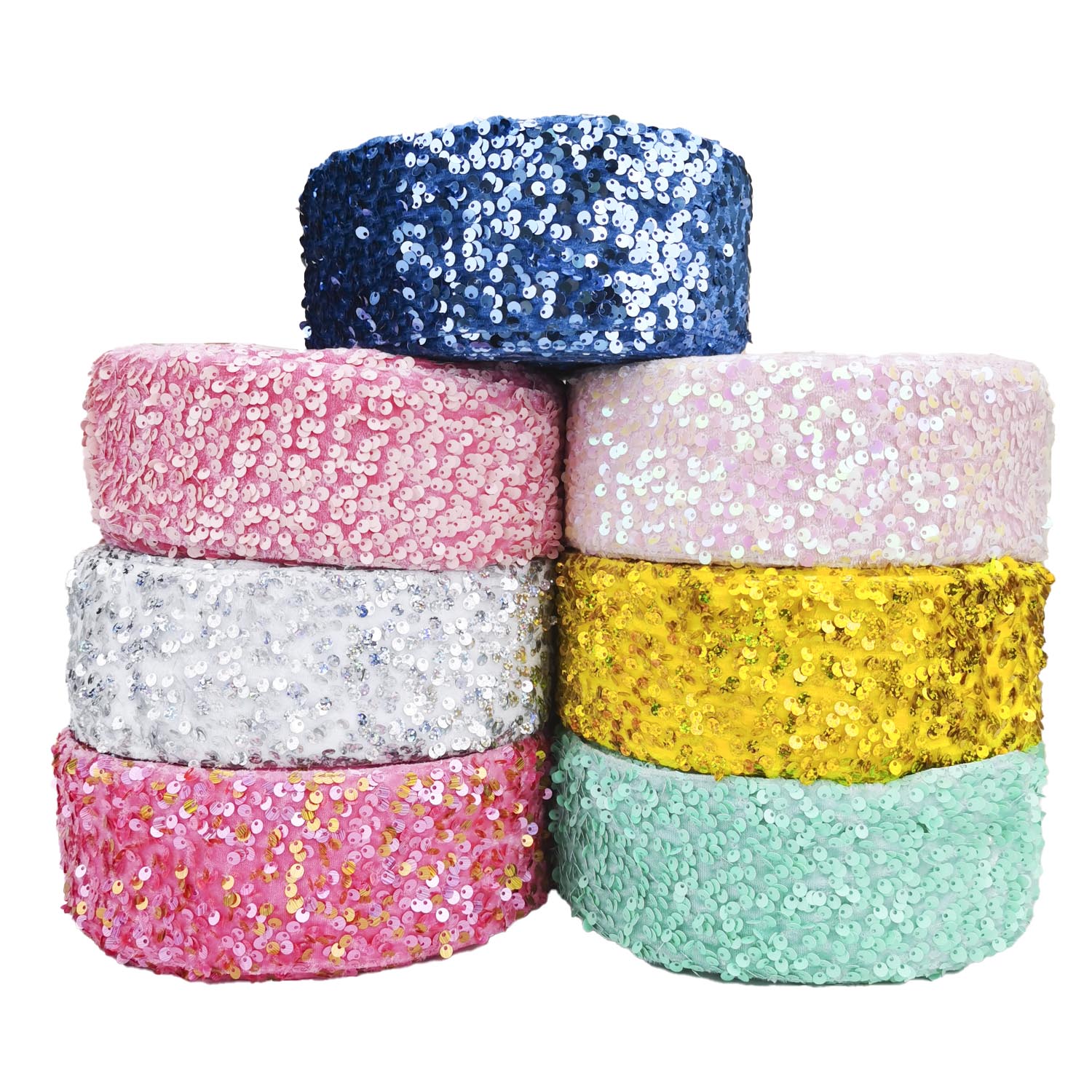 Wholesale Custom Factory supplier Many Colors Velvet Sequin per roll with high quality for DIY hair accessories Bow