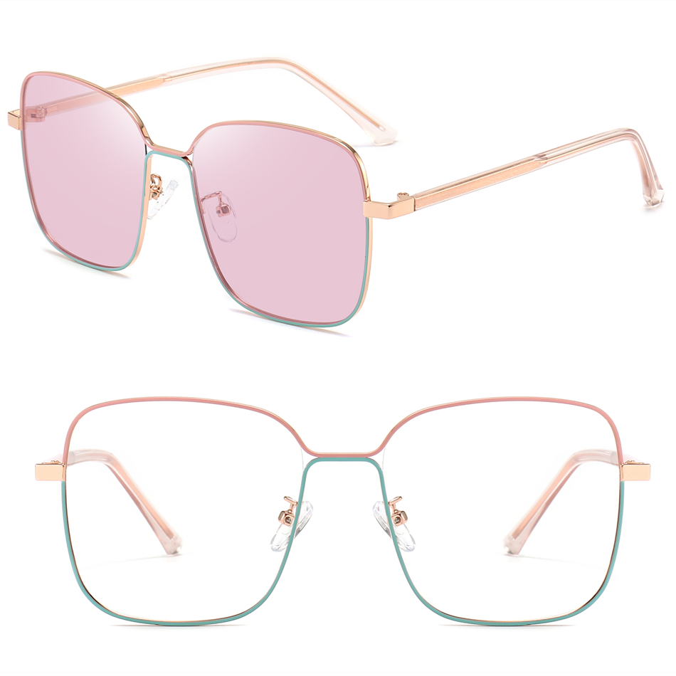 Фотохромные анти-синий, светло-голубые, розовые, негабаритных lunettes photogray oculos de grau optik солнца для женщин-soleil бандит жизнь очки
