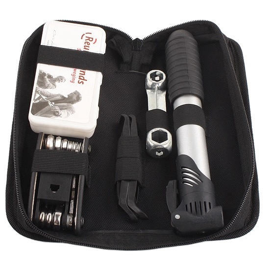 16 in 1 Multi-functional Bicycle Tools Repair Bag with Pump Bike Repair Kit