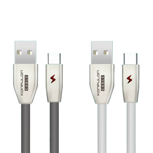 Konfulon, быстрая зарядка, 3 А, USB-кабель со светодиодным индикатором, USB-кабель для передачи данных для мобильного телефона