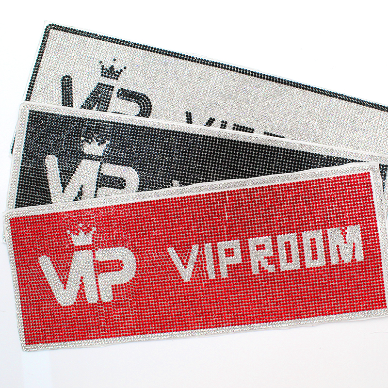 Exclusive Creation Of Self Adhesive Rhinestone Stickers VIP Room Logo For Door Stickers Reminder Signs