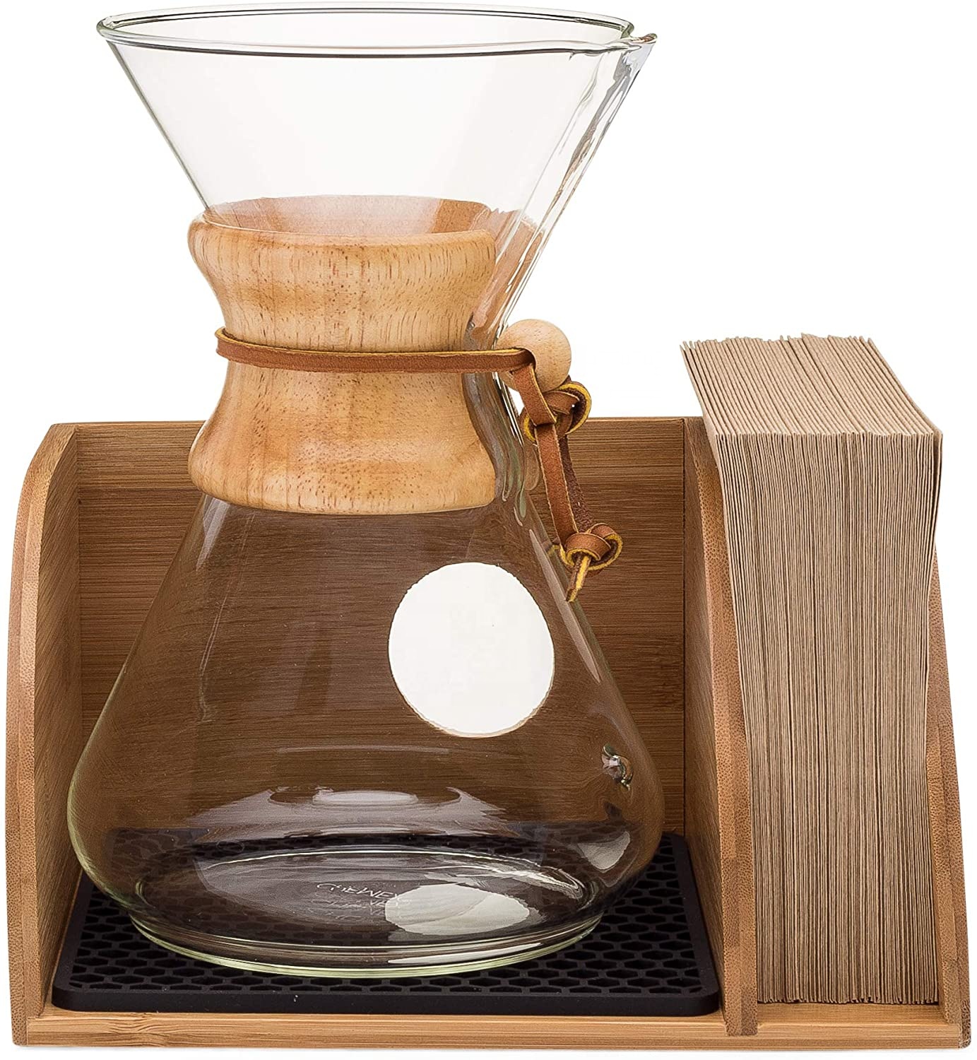 Бамбуковый органайзер для кофеварки Chemex и фильтров Chemex