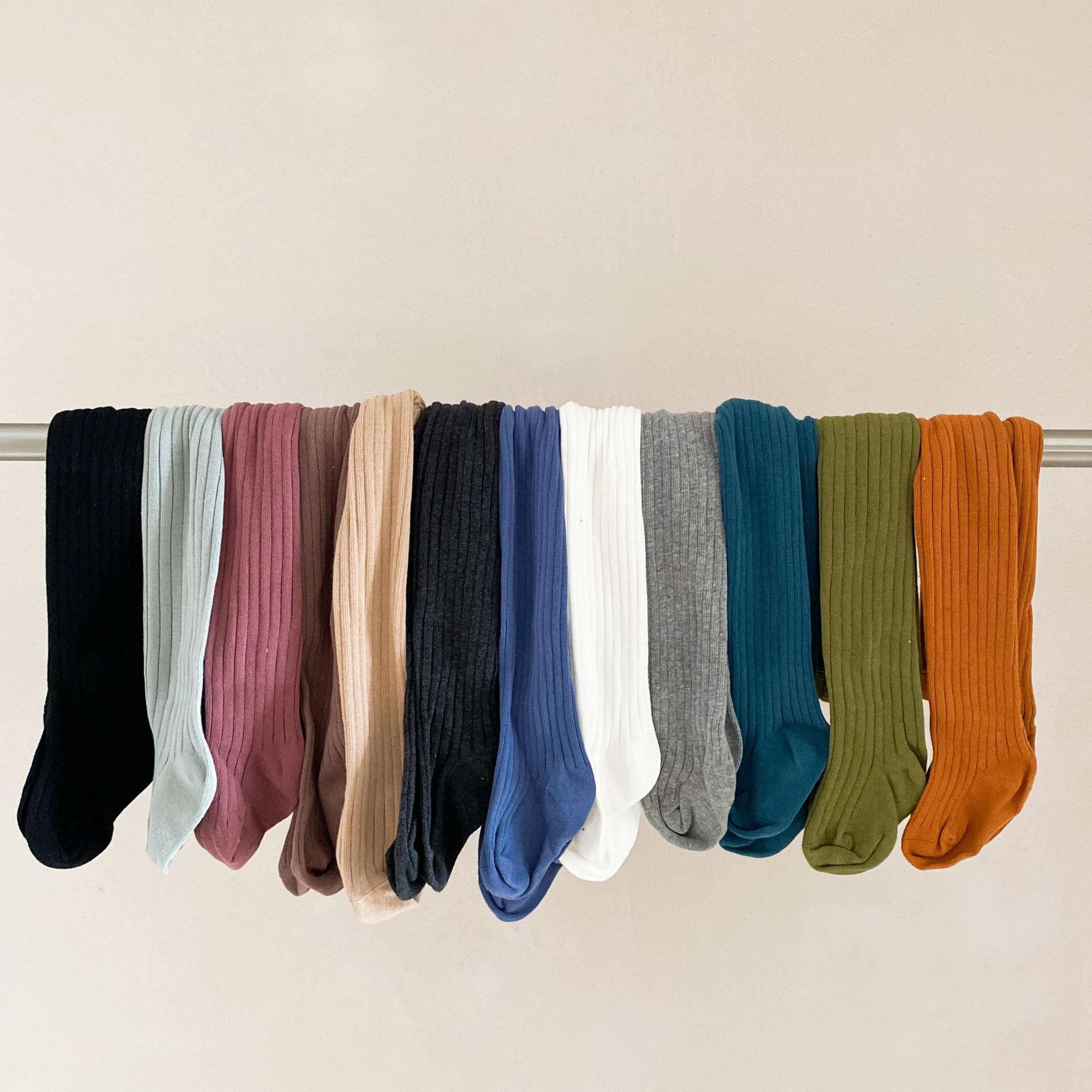 fall autumn winter toddler baby girls tights leggings socks solid beige green brown