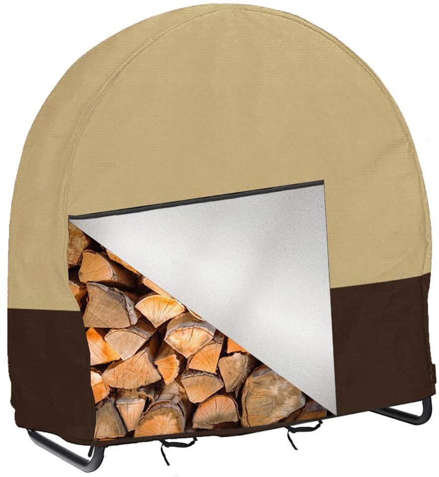 Firewood Rack Cover Outdoor Log Rack Cover Waterproof 420D Heavy Duty Firewood Rack Snow Protector Fits For 4 Seasons