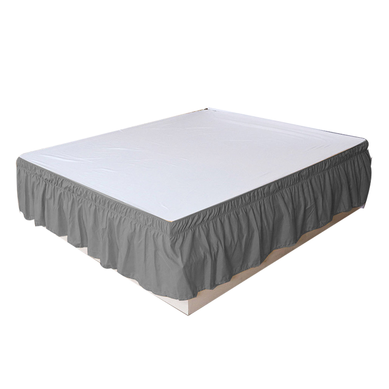 Fitted bed skirt Hotel home 100 Polyester Decorative Fitted Bed Skirt Queen King Plain Fabric