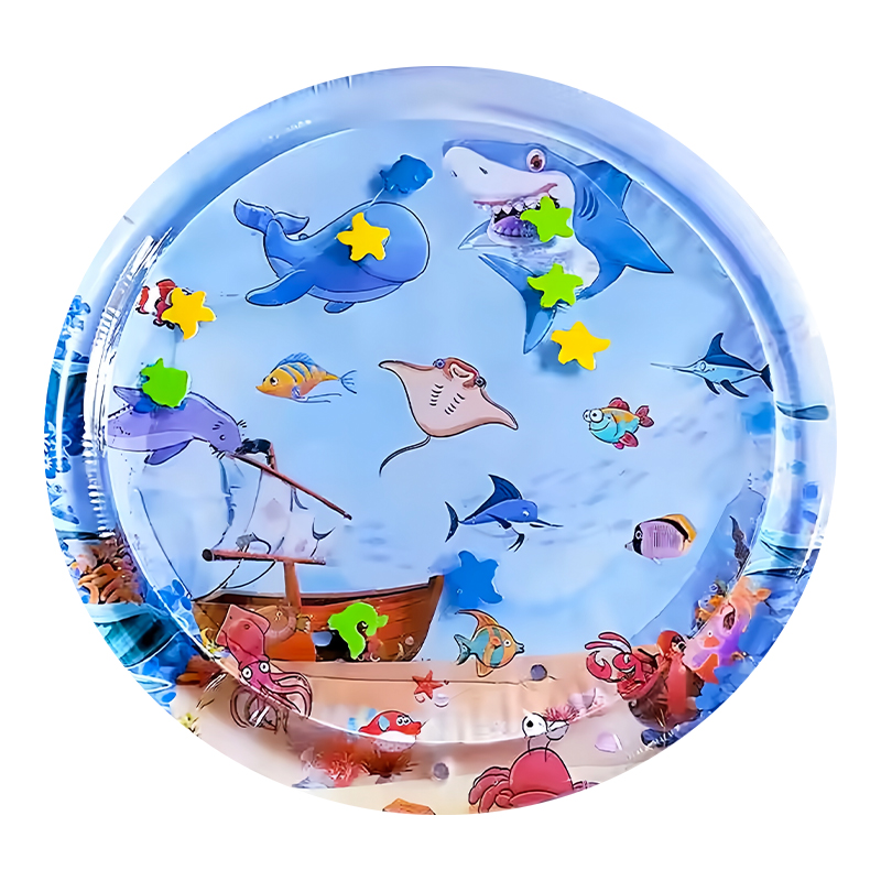 CE Educational Toys Baby Play Mat PVC Custom Design Sea Animal Inflatable Water Play Mat For Baby