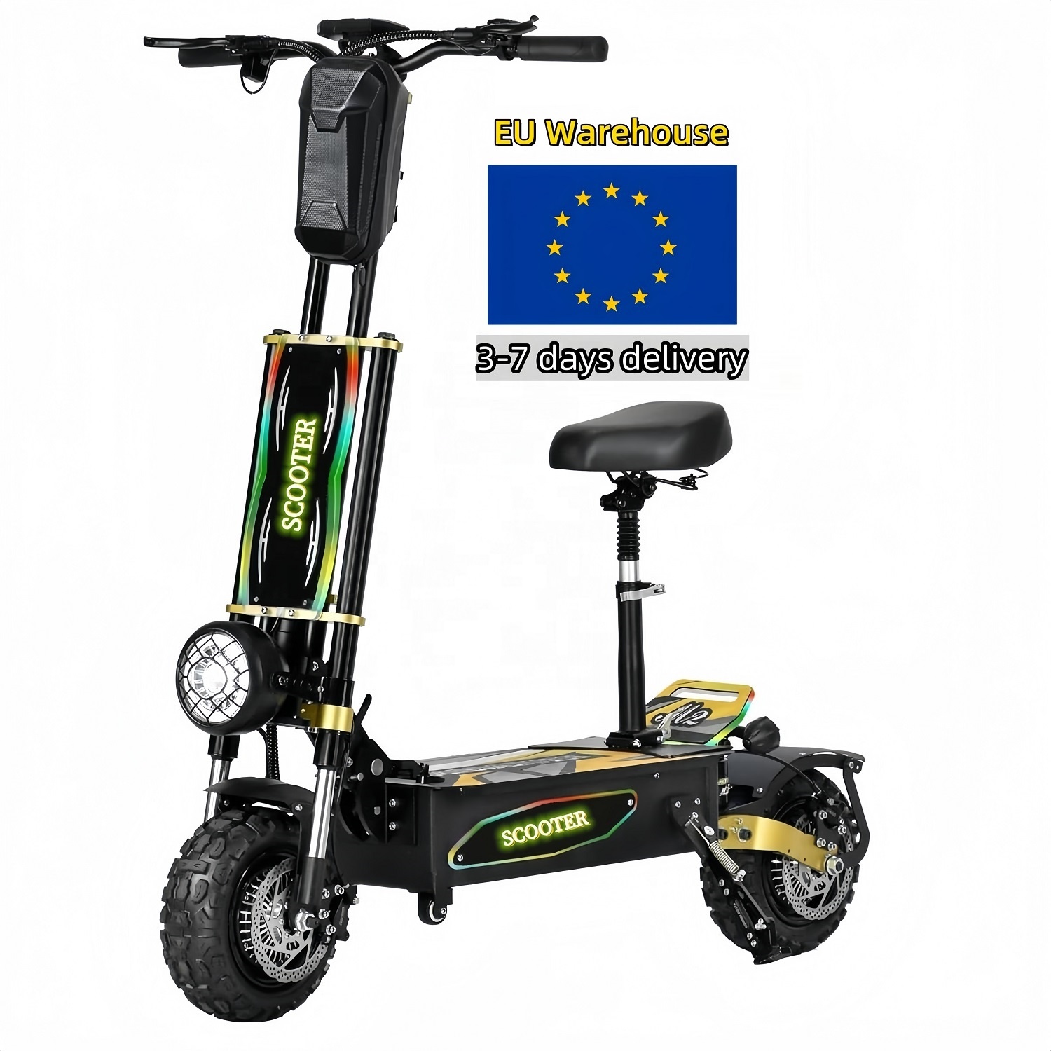Free shipping-EU warehouse 6000W electric scooter with NFC anti-theft system, seats, 120km long-distance E scooter