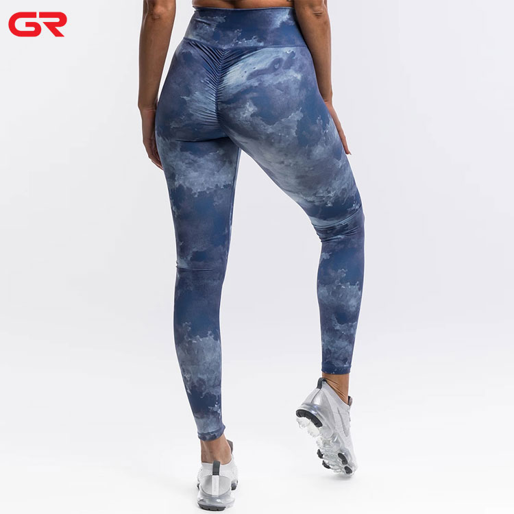 Custom Printed High Waisted Compression Sports Fitness Yoga Leggings For Women