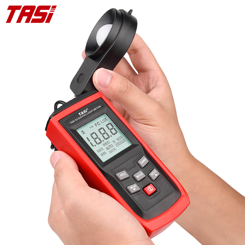 Цифровой измеритель освещенности TASI TA8133, измеритель люкс, высокоточный измеритель освещенности со светодиодным индикатором, люминометр, фотометр люкс, регистратор данных