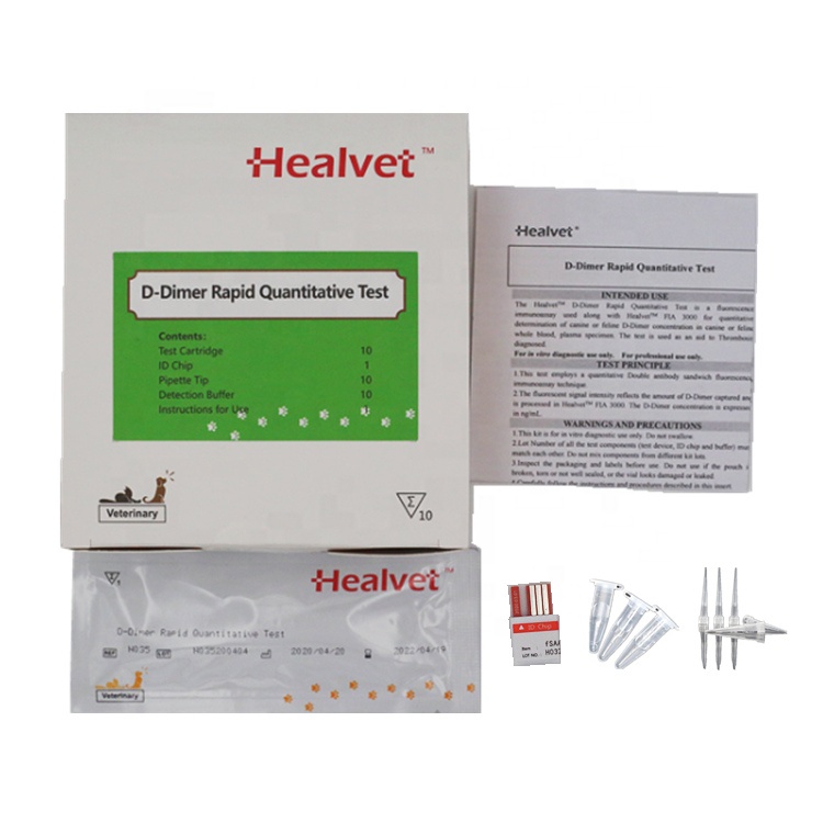 Veterinary Labrotary Vet Immunoassay Veterinary Diagnostic Kits Dog Test Strip D Dimer Blood Test For Canine Feline