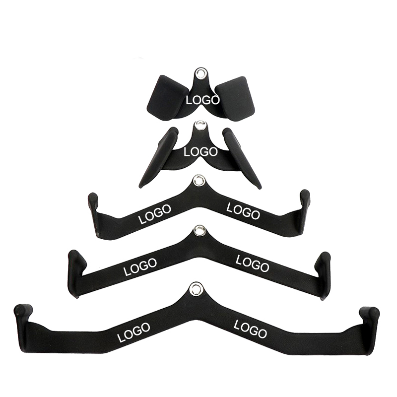 wholesale Wide Grip Handle Lat Pull down Rowing Bar Set coated iron Fitness gym exercise fitness accessories 5pcs sets